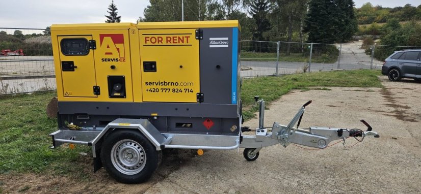 Generátor Atlas Copco QAS 45 Kd vč. silničního podvozku